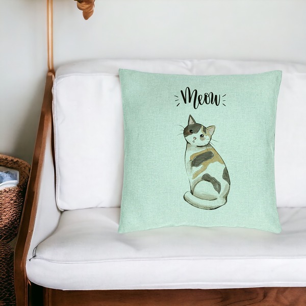 Perna Decorativa, Model Meow, 40x40 cm, Verde Menta, Husa Detasabila, Burduf 20 bsc0252 PhotoRoom 4