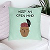 Perna Decorativa, Model Keep an Open Mind, 40x40 cm, Verde Menta, Husa Detasabila, Burduf 23 bsc0253 PhotoRoom