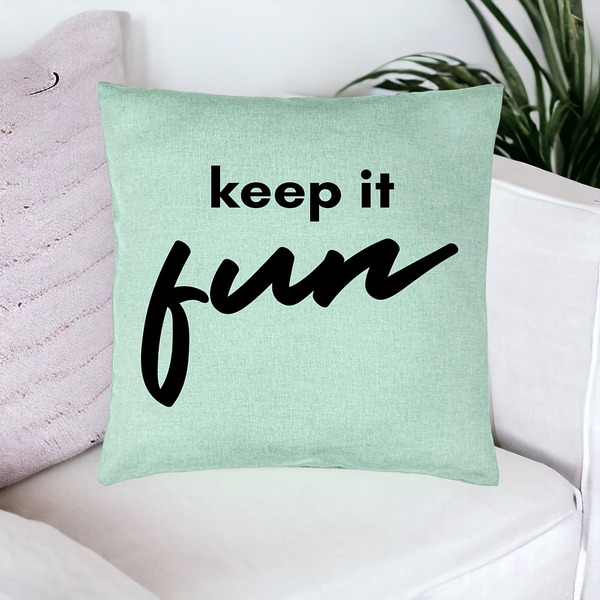 Perna Decorativa, Model Keep it Fun, 40x40 cm, Verde Menta, Husa Detasabila, Burduf 16 bsc0254 PhotoRoom