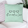 Perna Decorativa, Model All we need is Love, 40x40 cm, Verde Menta, Husa Detasabila, Burduf 23 bsc0255 PhotoRoom