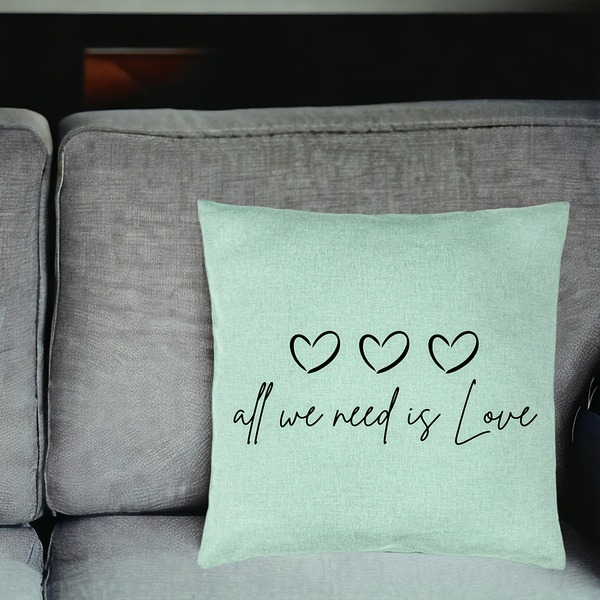 Perna Decorativa, Model All we need is Love, 40x40 cm, Verde Menta, Husa Detasabila, Burduf 18 bsc0255 PhotoRoom 2