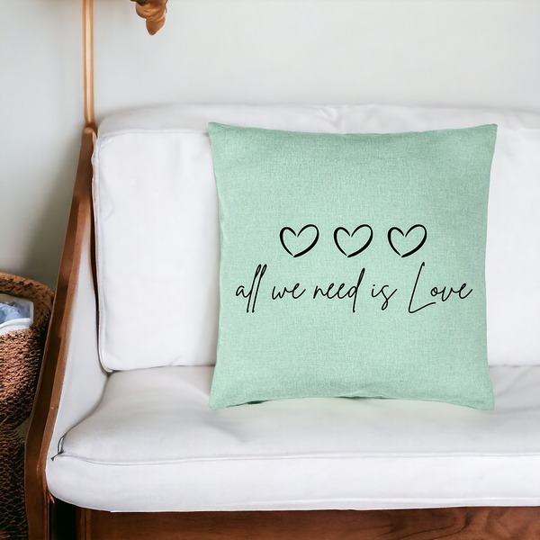 Perna Decorativa, Model All we need is Love, 40x40 cm, Verde Menta, Husa Detasabila, Burduf 20 bsc0255 PhotoRoom 4