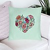 Perna Decorativa, Model Heart of Flowers, 40x40 cm, Verde Menta, Husa Detasabila, Burduf 23 bsc0256 PhotoRoom