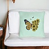 Perna Decorativa, Model SunFlower Butterfly, 40x40 cm, Verde Menta, Husa Detasabila, Burduf 26 bsc0257 PhotoRoom 3