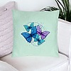 Perna Decorativa, Model Colorful Butterflies, 40x40 cm, Verde Menta, Husa Detasabila, Burduf 23 bsc0258 PhotoRoom