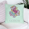 Perna Decorativa, Model Zodia Gemeni, 40x40 cm, Verde Menta, Husa Detasabila, Burduf 23 bsc0261 PhotoRoom