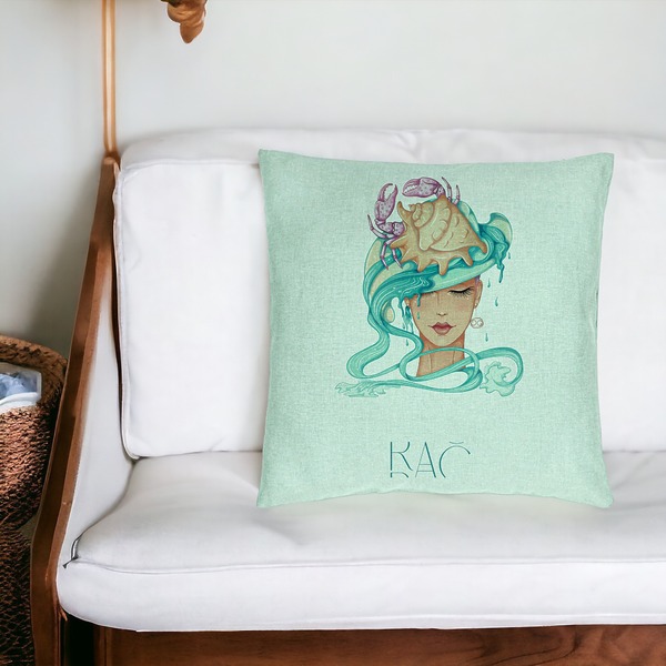 Perna Decorativa, Model Zodia Rac, 40x40 cm, Verde Menta, Husa Detasabila, Burduf 20 bsc0262 PhotoRoom 4