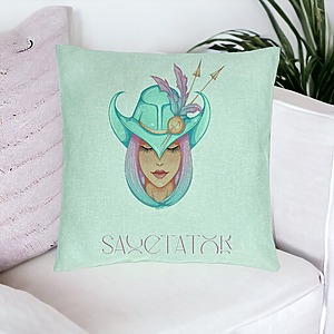 Alternative view of Perna Decorativa, Model Zodia Sagetator, 40x40 cm, Verde Menta, Husa Detasabila, Burduf