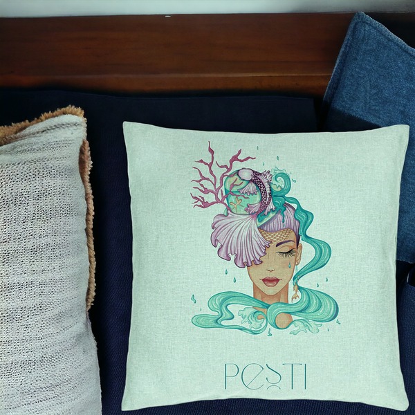 Perna Decorativa, Model Zodia Pesti, 40x40 cm, Verde Menta, Husa Detasabila, Burduf 17 bsc0270 PhotoRoom 1