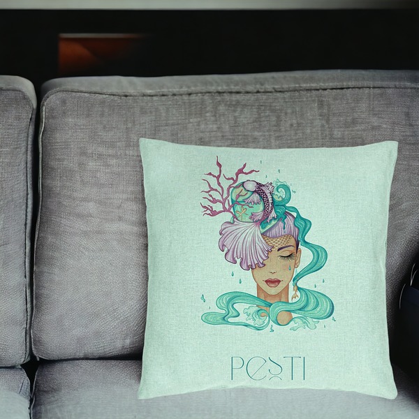 Perna Decorativa, Model Zodia Pesti, 40x40 cm, Verde Menta, Husa Detasabila, Burduf 18 bsc0270 PhotoRoom 2