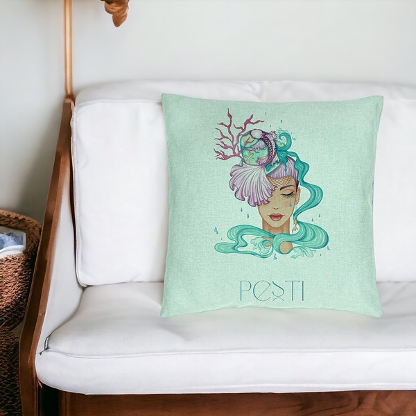 Perna Decorativa, Model Zodia Pesti, 40x40 cm, Verde Menta, Husa Detasabila, Burduf 20 bsc0270 PhotoRoom 4