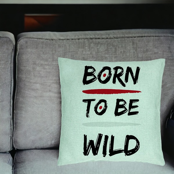 Perna Decorativa, Model Born to Be Wild, 40x40 cm, Verde Menta, Husa Detasabila, Burduf 18 bsc0271 PhotoRoom 2