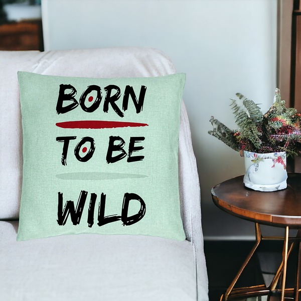 Perna Decorativa, Model Born to Be Wild, 40x40 cm, Verde Menta, Husa Detasabila, Burduf 19 bsc0271 PhotoRoom 3