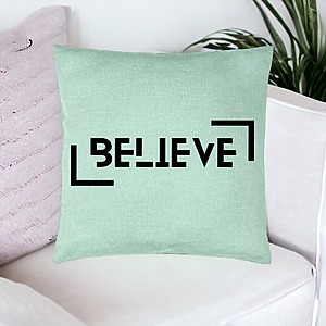 Alternative view of Perna Decorativa, Model Believe, 40x40 cm, Verde Menta, Husa Detasabila, Burduf