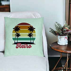 Alternative view of Perna Decorativa, Model Retro, 40x40 cm, Verde Menta, Husa Detasabila, Burduf