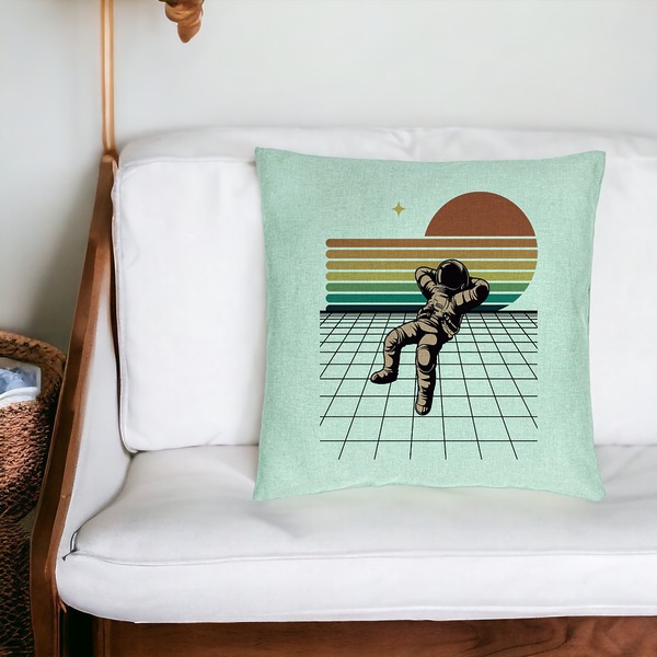 Perna Decorativa, Model Astronaut To the Moon, 40x40 cm, Verde Menta, Husa Detasabila, Burduf 20 bsc0274 PhotoRoom 4