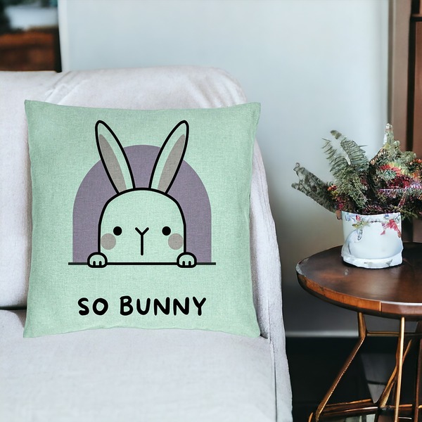Perna Decorativa, Model So Bunny, 40x40 cm, Verde Menta, Husa Detasabila, Burduf 19 bsc0275 PhotoRoom 3
