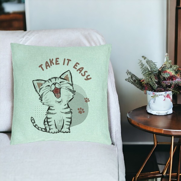 Perna Decorativa, Model Take it Easy, 40x40 cm, Verde Menta, Husa Detasabila, Burduf 19 bsc0276 PhotoRoom 3