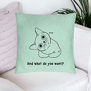 Alternative view of Perna Decorativa, Model And what do you want?, 40x40 cm, Verde Menta, Husa Detasabila, Burduf