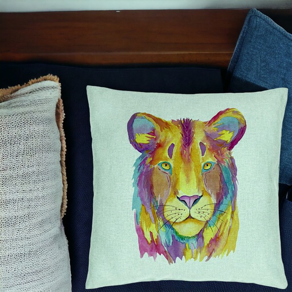 Perna Decorativa, Model Colorful Lion, 40x40 cm, Verde Menta, Husa Detasabila, Burduf 20 bsc0279 PhotoRoom 4