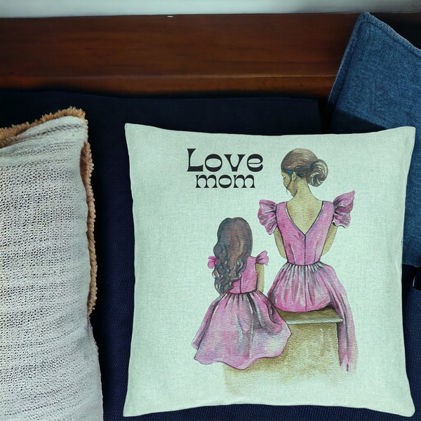 Perna Decorativa, Model Love Mom, 40x40 cm, Verde Menta, Husa Detasabila, Burduf 17 bsc0281 PhotoRoom 1
