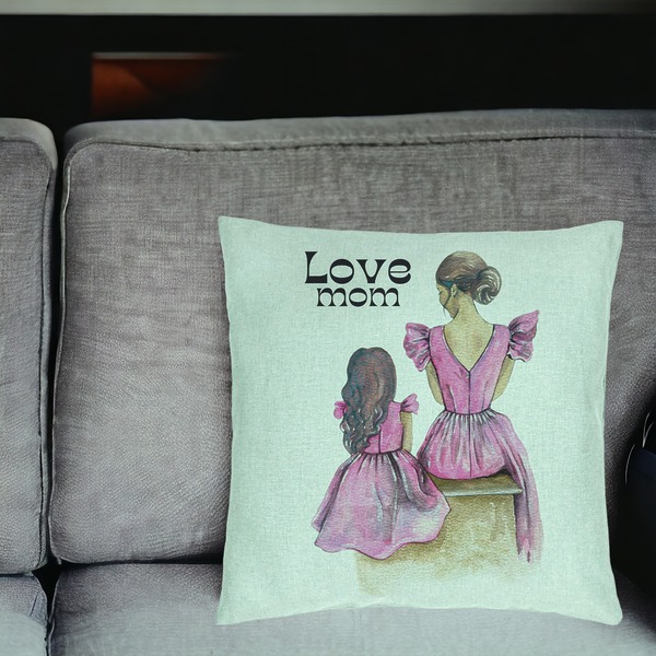 Perna Decorativa, Model Love Mom, 40x40 cm, Verde Menta, Husa Detasabila, Burduf 18 bsc0281 PhotoRoom 2