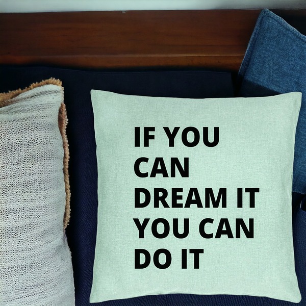 Perna Decorativa, Model If You can dream it You can do it, 40x40 cm, Verde Menta, Husa Detasabila, Burduf 17 bsc0282 PhotoRoom 1