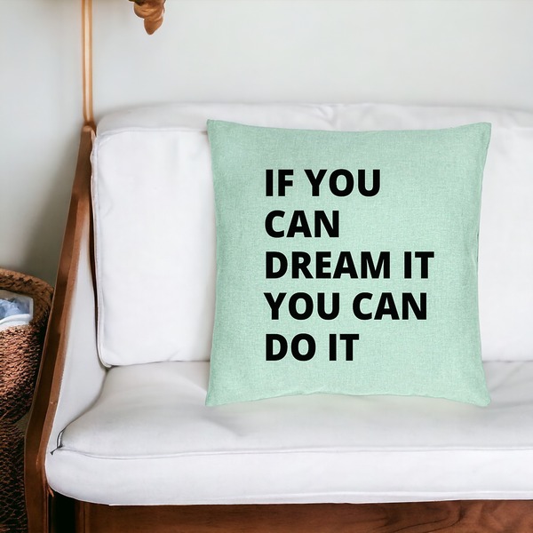 Perna Decorativa, Model If You can dream it You can do it, 40x40 cm, Verde Menta, Husa Detasabila, Burduf 20 bsc0282 PhotoRoom 4