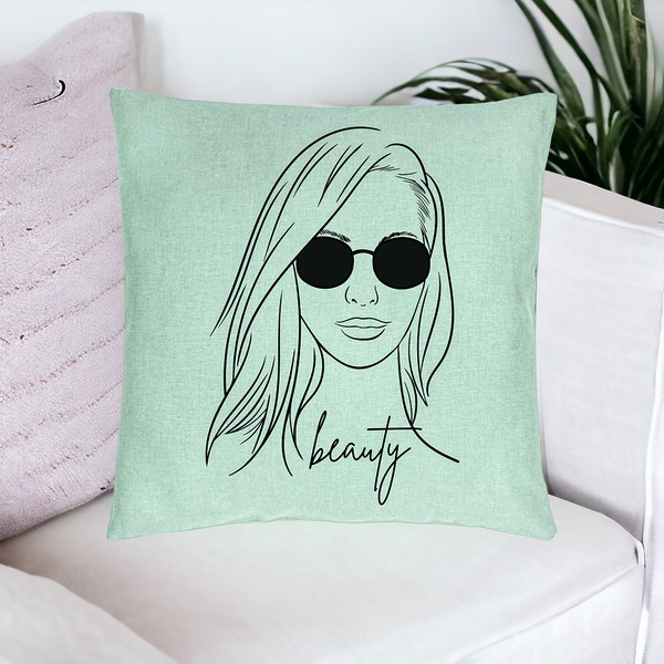 Perna Decorativa, Model Beauty life, 40x40 cm, Verde Menta, Husa Detasabila, Burduf 17 bsc0283 PhotoRoom 1