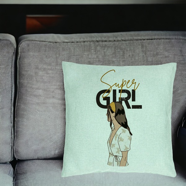 Perna Decorativa, Model Super Girl, 40x40 cm, Verde Menta, Husa Detasabila, Burduf 18 bsc0284 PhotoRoom 2