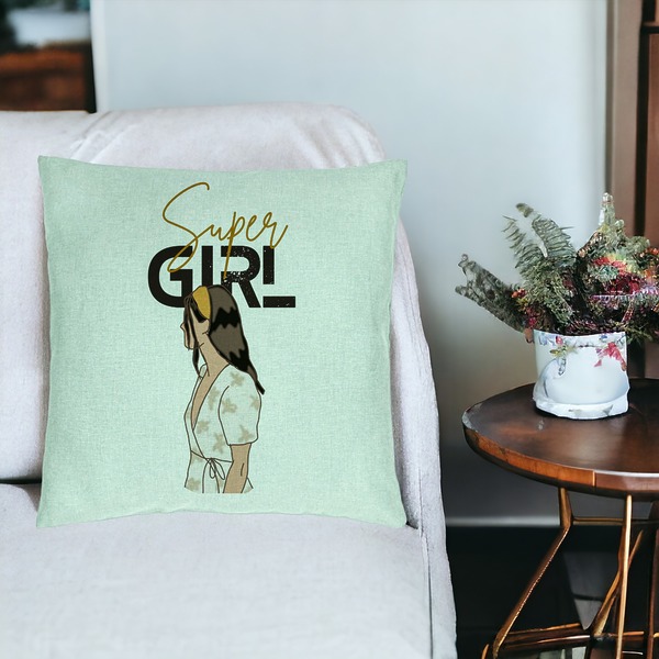 Perna Decorativa, Model Super Girl, 40x40 cm, Verde Menta, Husa Detasabila, Burduf 19 bsc0284 PhotoRoom 3