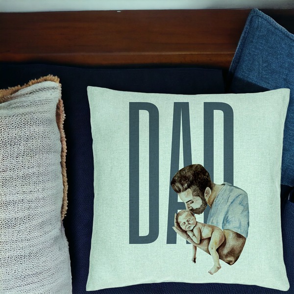 Perna Decorativa, Model Dad's Love, 40x40 cm, Verde Menta, Husa Detasabila, Burduf 17 bsc0285 PhotoRoom 1