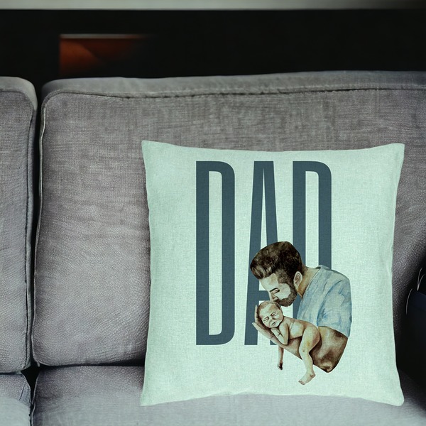 Perna Decorativa, Model Dad's Love, 40x40 cm, Verde Menta, Husa Detasabila, Burduf 18 bsc0285 PhotoRoom 2