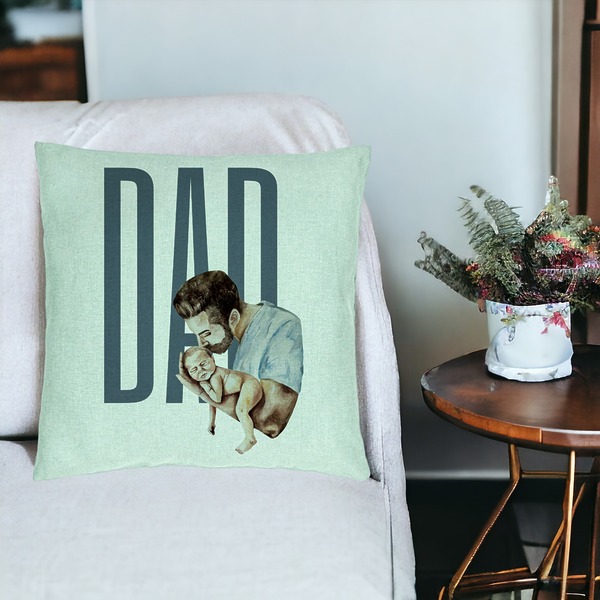 Perna Decorativa, Model Dad's Love, 40x40 cm, Verde Menta, Husa Detasabila, Burduf 19 bsc0285 PhotoRoom 3