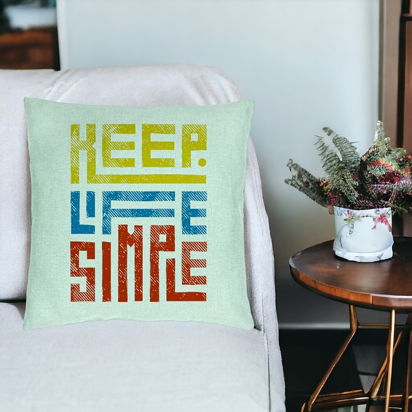 Perna Decorativa, Model Keep Life Simple, 40x40 cm, Verde Menta, Husa Detasabila, Burduf 19 bsc0287 PhotoRoom 3