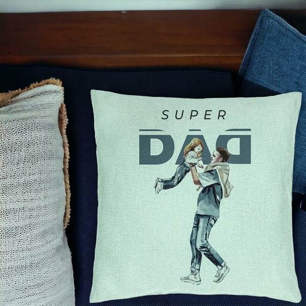 Perna Decorativa, Model Super Dad, 40x40 cm, Verde Menta, Husa Detasabila, Burduf 17 bsc0288 PhotoRoom 1