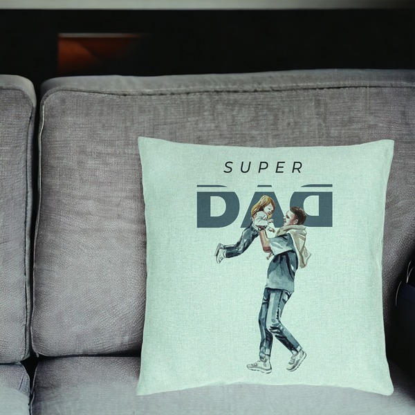 Perna Decorativa, Model Super Dad, 40x40 cm, Verde Menta, Husa Detasabila, Burduf 18 bsc0288 PhotoRoom 2