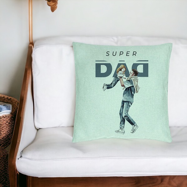 Perna Decorativa, Model Super Dad, 40x40 cm, Verde Menta, Husa Detasabila, Burduf 20 bsc0288 PhotoRoom 4