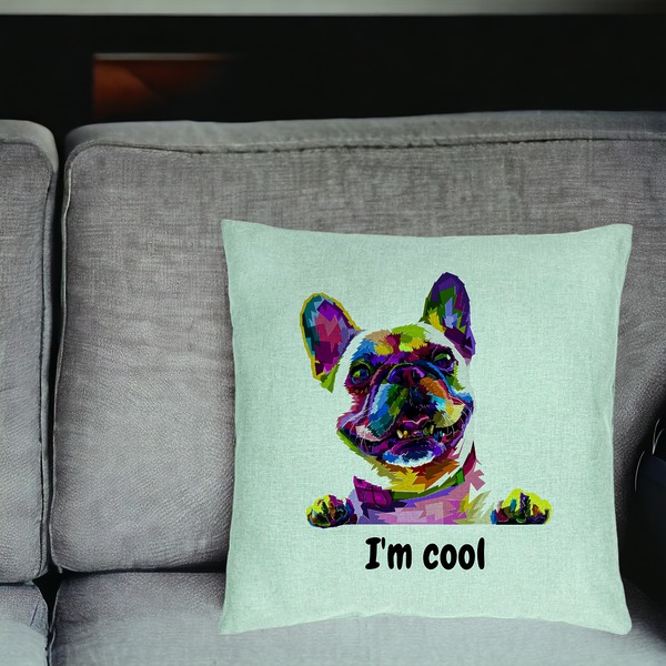 Perna Decorativa, Model I'm cool Colorful, 40x40 cm, Verde Menta, Husa Detasabila, Burduf 18 bsc0289 PhotoRoom 2