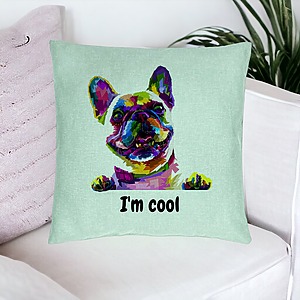 Alternative view of Perna Decorativa, Model I'm cool Colorful, 40x40 cm, Verde Menta, Husa Detasabila, Burduf