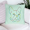 Perna Decorativa, Model Doggo MultiColor, 40x40 cm, Verde Menta, Husa Detasabila, Burduf 23 bsc0290 PhotoRoom