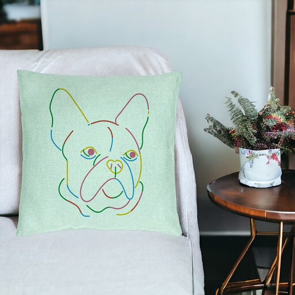 Perna Decorativa, Model Doggo MultiColor, 40x40 cm, Verde Menta, Husa Detasabila, Burduf 19 bsc0290 PhotoRoom 3