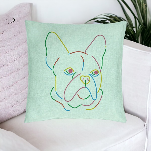 Perna Decorativa, Model Doggo MultiColor, 40x40 cm, Verde Menta, Husa Detasabila, Burduf 16 bsc0290 PhotoRoom