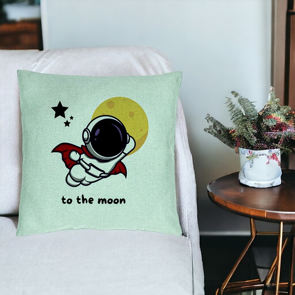 Perna Decorativa, Model To the Moon, 40x40 cm, Verde Menta, Husa Detasabila, Burduf 19 bsc0291 PhotoRoom 3