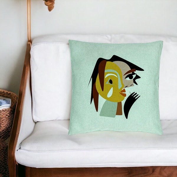 Perna Decorativa, Model Picasso style 2, 40x40 cm, Verde Menta, Husa Detasabila, Burduf 20 bsc0293 PhotoRoom 4