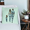 Perna Decorativa, Model Family in Blue, 40x40 cm, Verde Menta, Husa Detasabila, Burduf 23 bsc0295 PhotoRoom