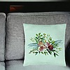 Perna Decorativa, Model Florale de vara, 40x40 cm, Verde Menta, Husa Detasabila, Burduf 25 bsc0298 PhotoRoom 2