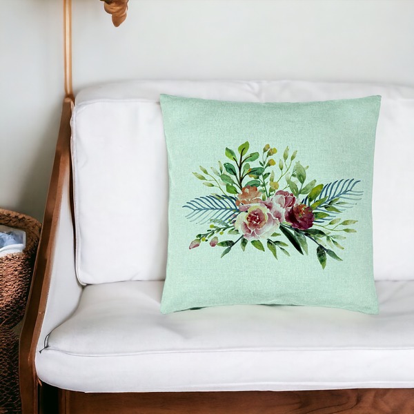 Perna Decorativa, Model Florale de vara, 40x40 cm, Verde Menta, Husa Detasabila, Burduf 20 bsc0298 PhotoRoom 4