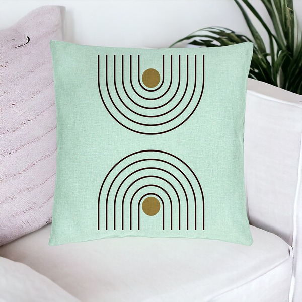 Perna Decorativa, Model Abstract Lines, 40x40 cm, Verde Menta, Husa Detasabila, Burduf 16 bsc0299 PhotoRoom