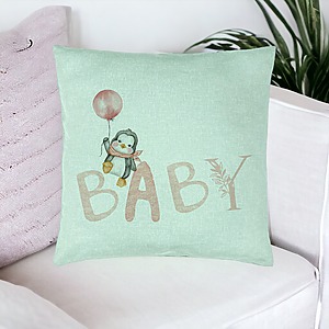 Alternative view of Perna Decorativa, Model Baby, 40x40 cm, Verde Menta, Husa Detasabila, Burduf